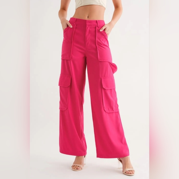 #226 🛑42 S,M FABULOUS CHIC CARGO PANTS BEST WIDE LEG CARGO PANTS - Picture 9 of 12
